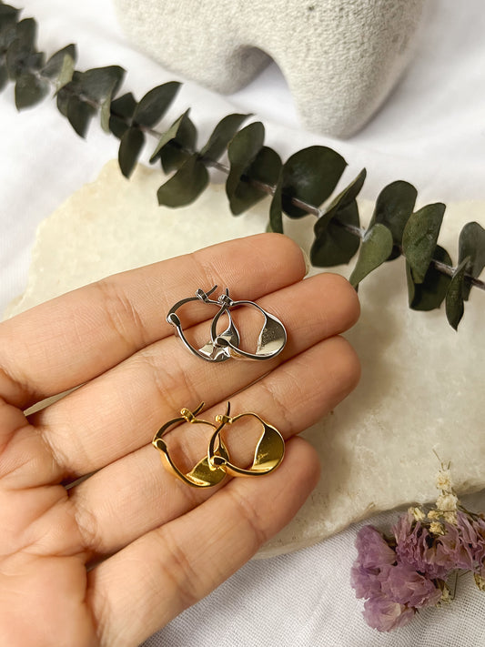 Ebb hoops in sterling silver
