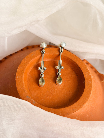 Sahira silver dangler with yellow citrine drop
