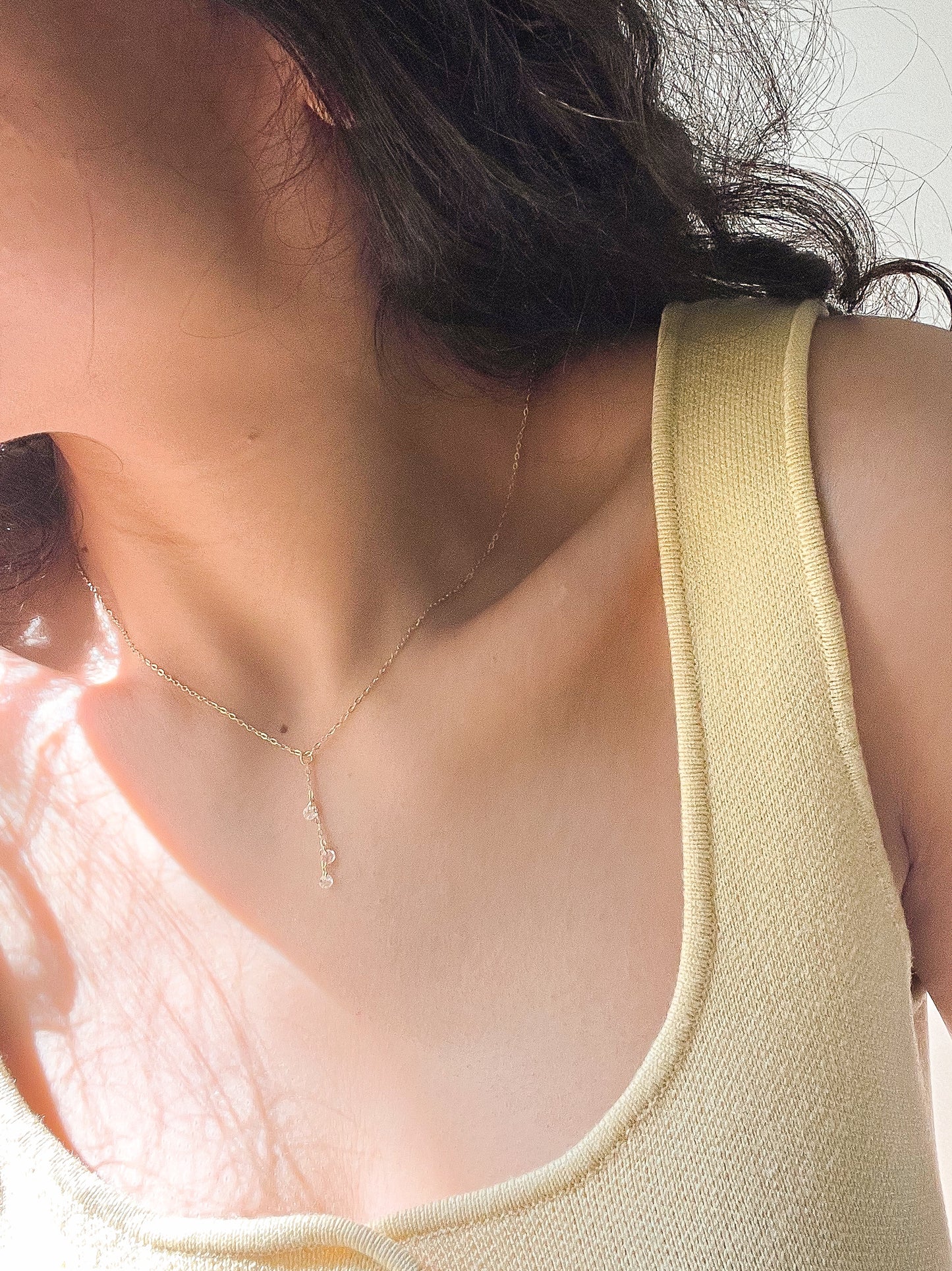 Gloria 18K plated sterling silver chain with dangling crystals