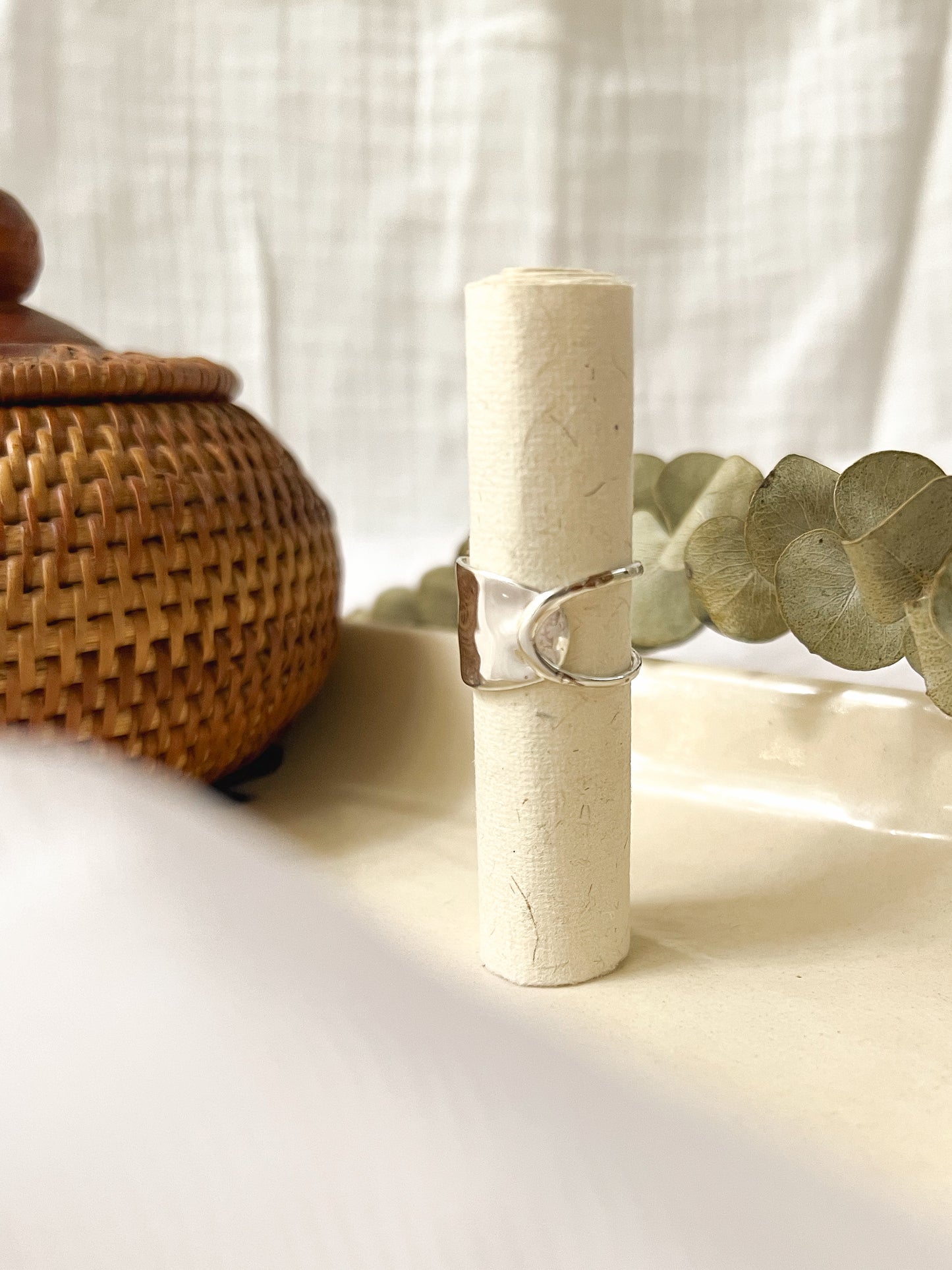 Yin Yang sterling silver adjustable ring