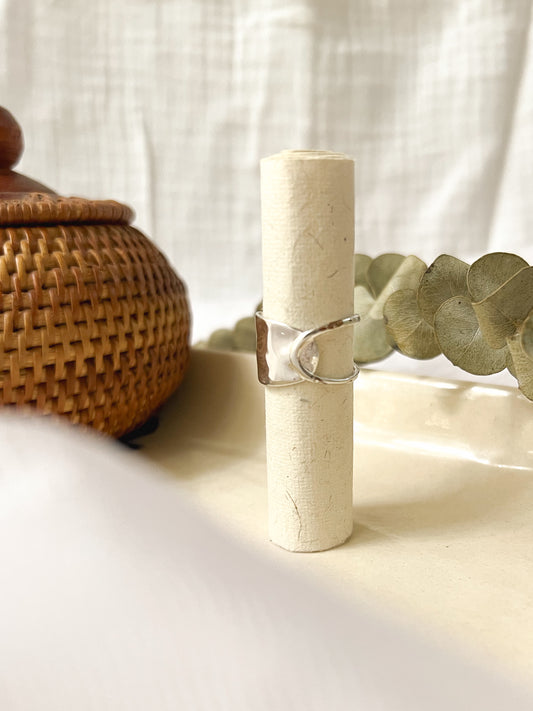 Yin Yang sterling silver adjustable ring
