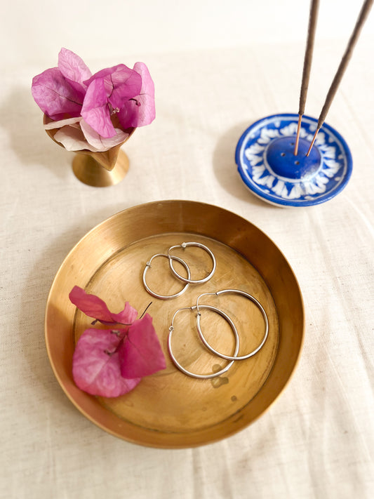 Halo sterling silver classic hoops