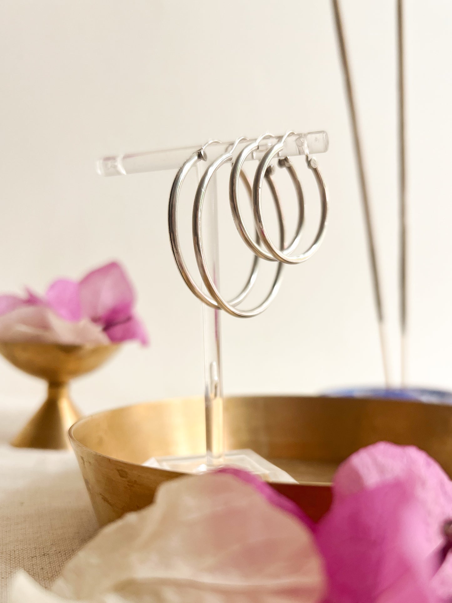 Halo sterling silver classic hoops