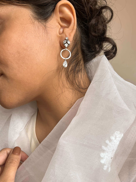 Ahilya silver danglers with zirconia