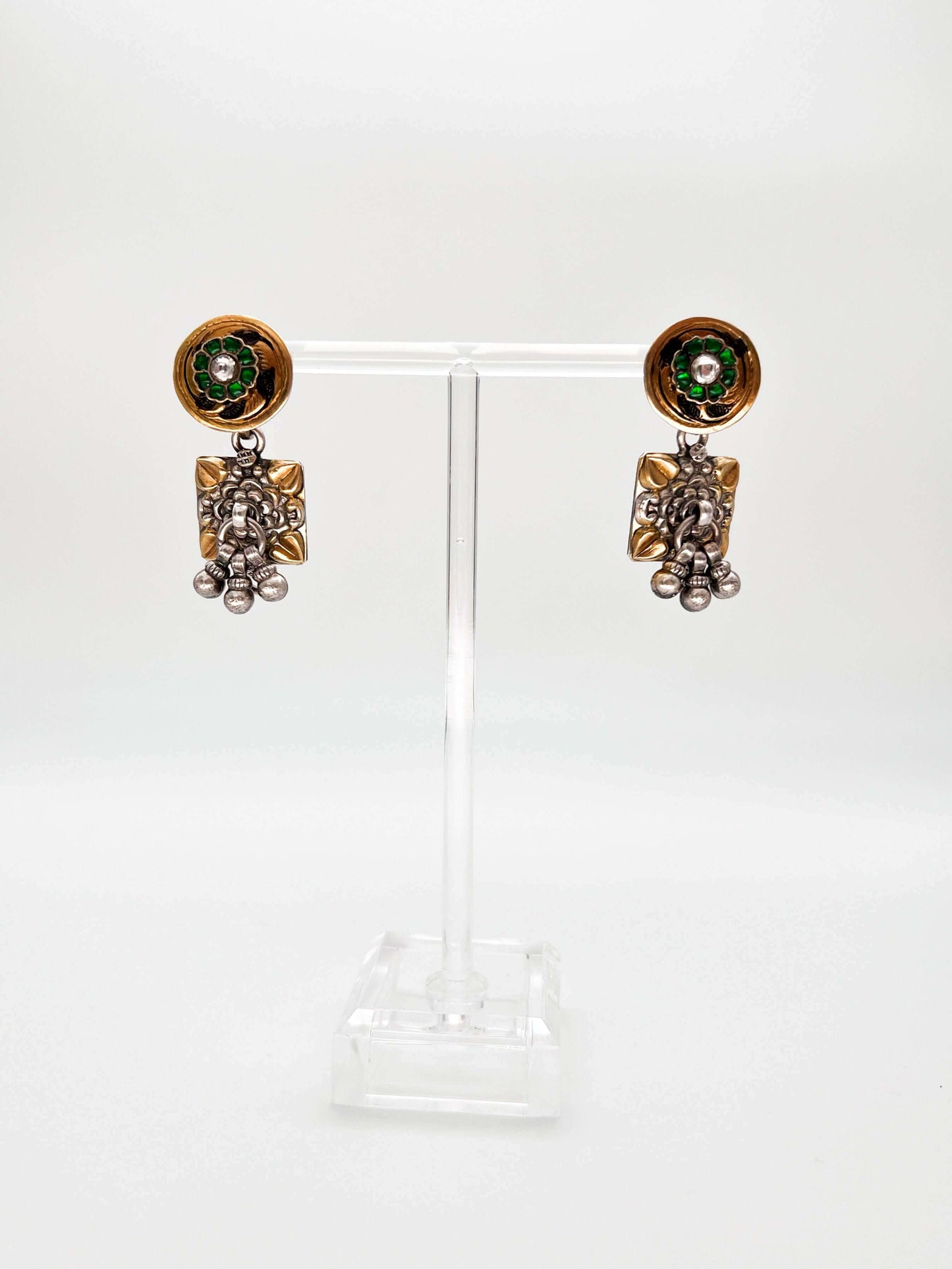 Avani Dual tone silver earrings