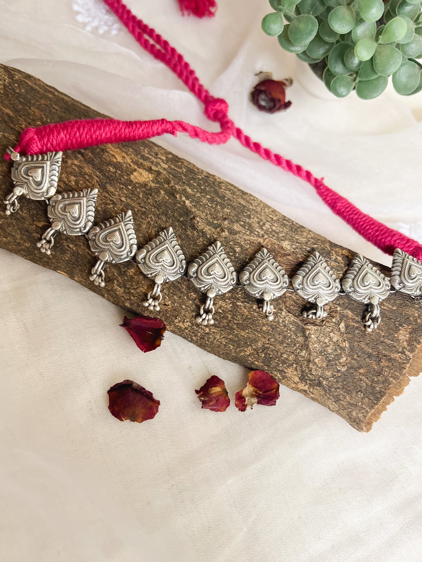 Zahra oxidised silver choker with ghunghroo