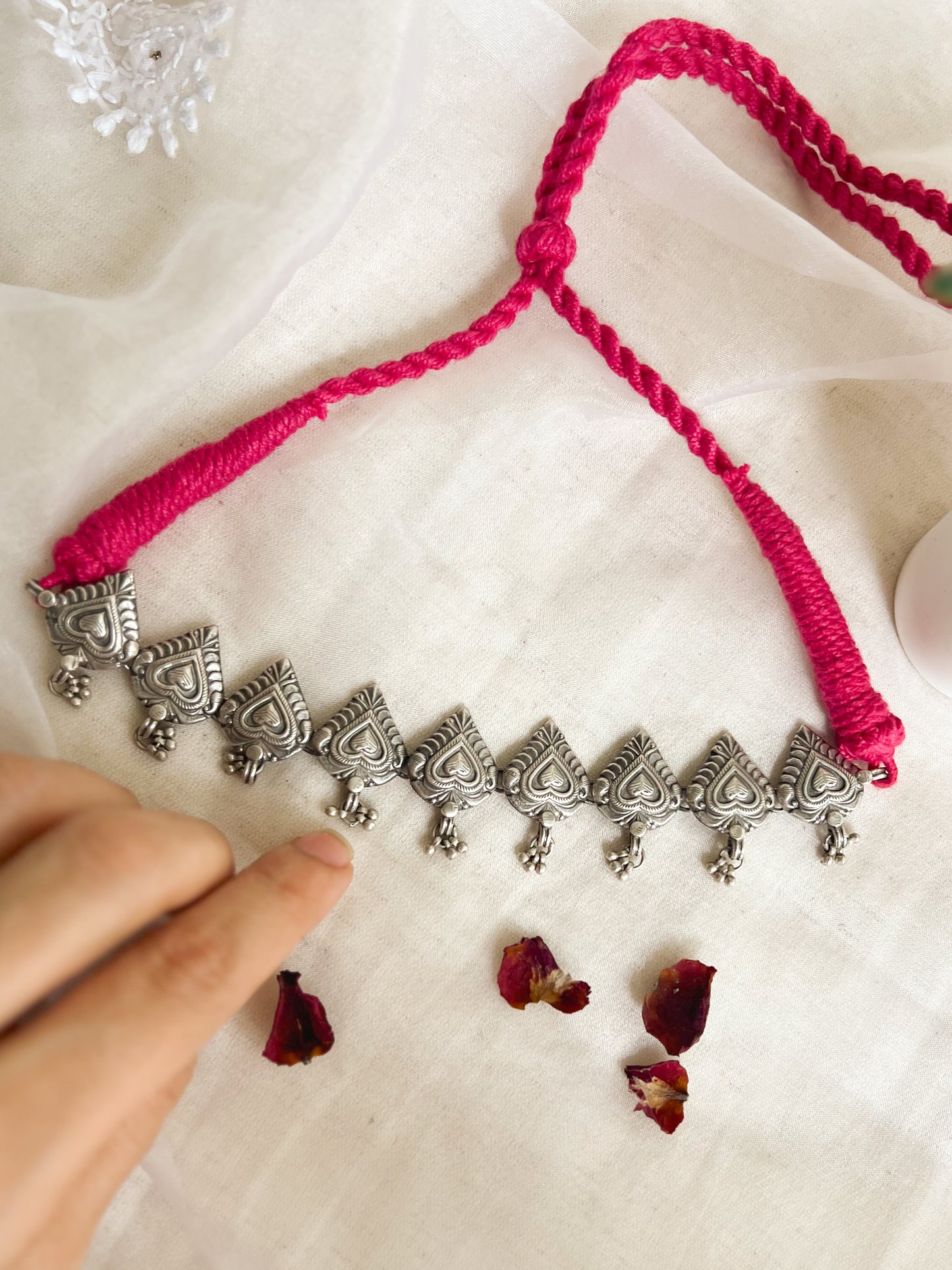 Zahra oxidised silver choker with ghunghroo