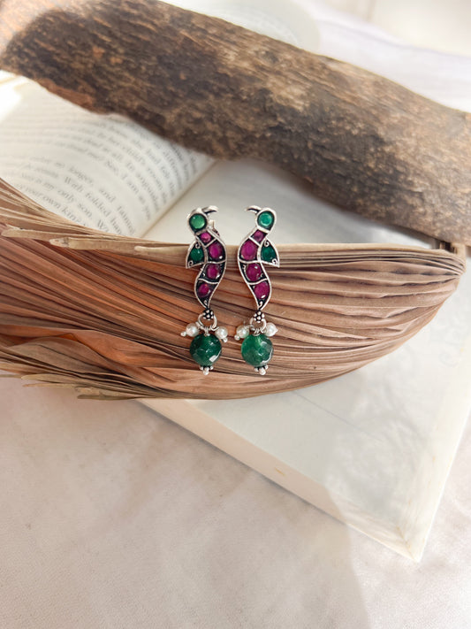 Parinda kundan detail sterling silver studs