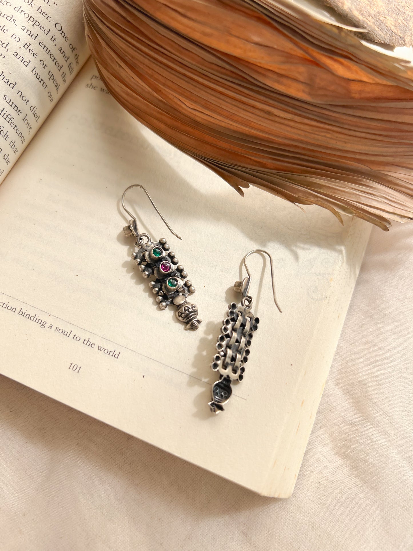 Moksha fish hook earrings in sterling silver