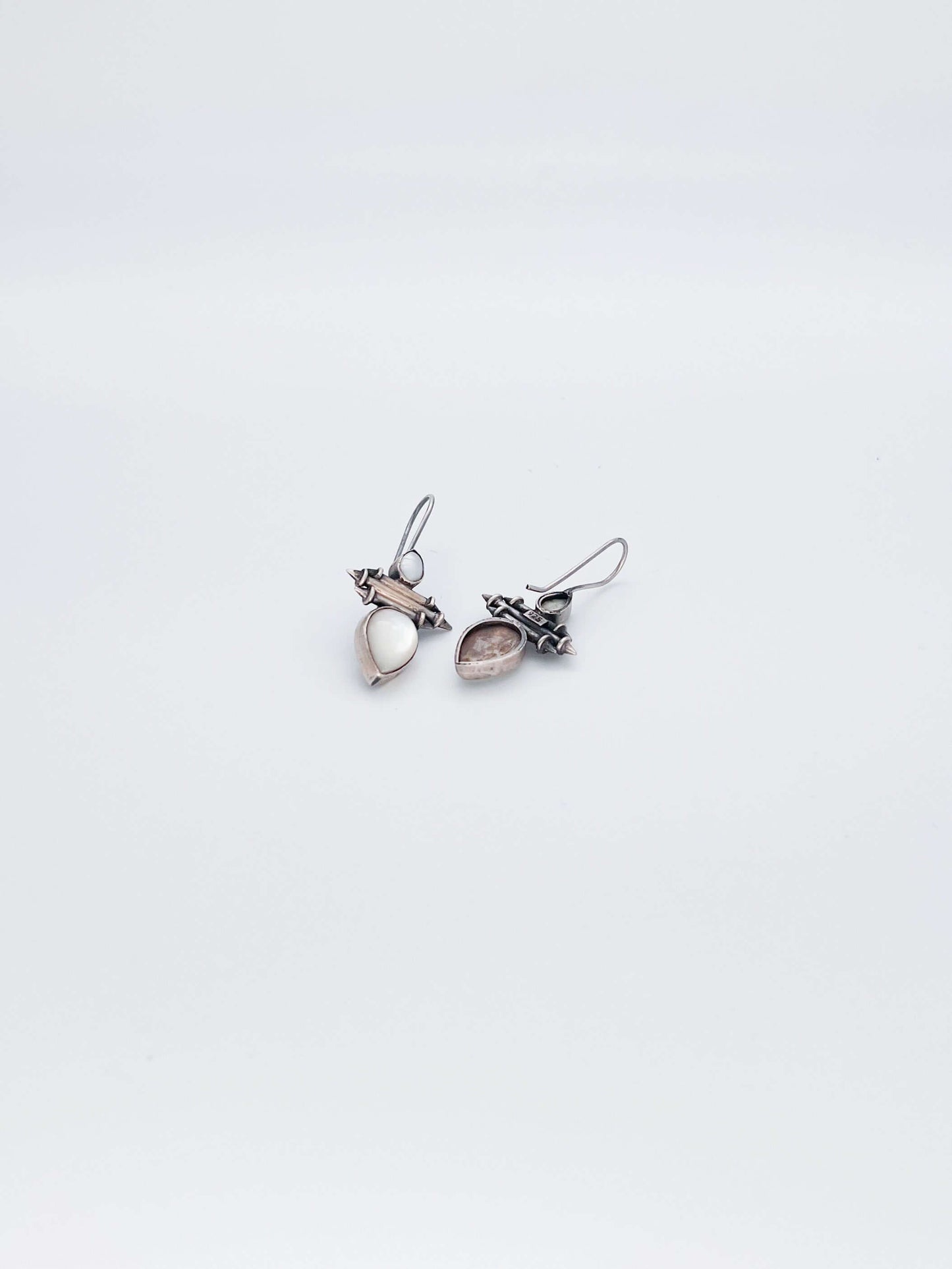 Adya silver earrings with pearl and opalite drop