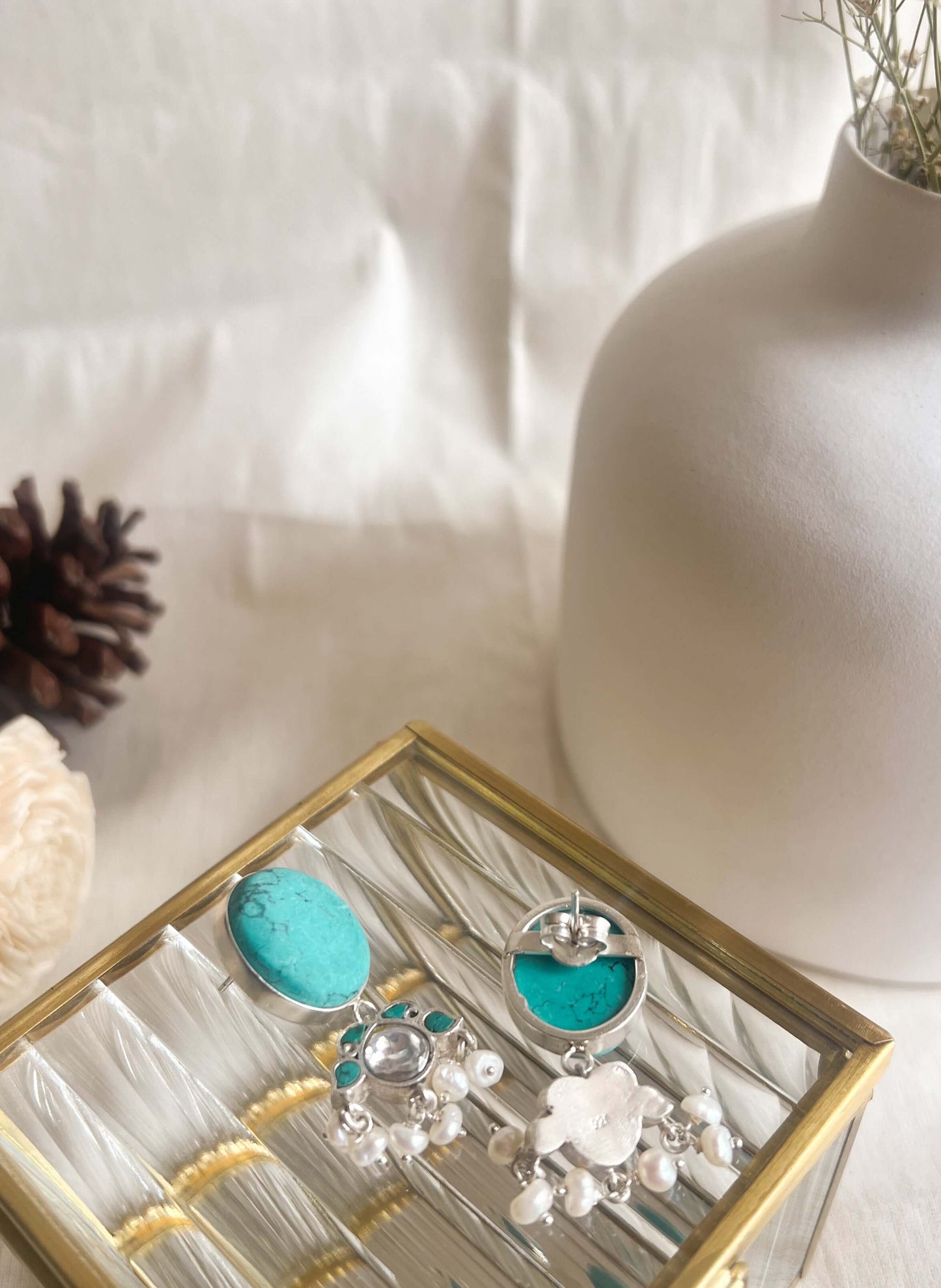 Nilima silver earrings with turquoise stone