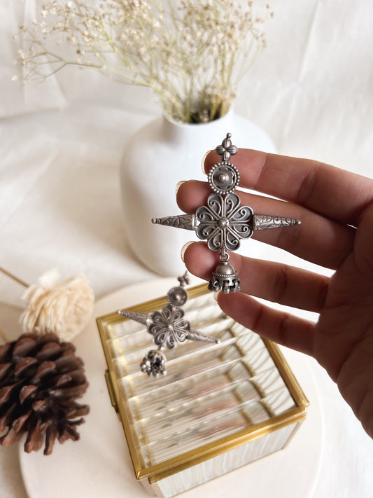 Gatha oxidised silver earring