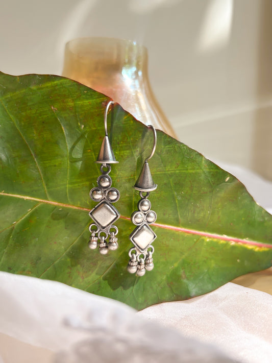 Trajva fish hook earrings with ghunghroo detail