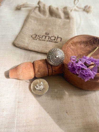 Alpana studs in oxidised silver