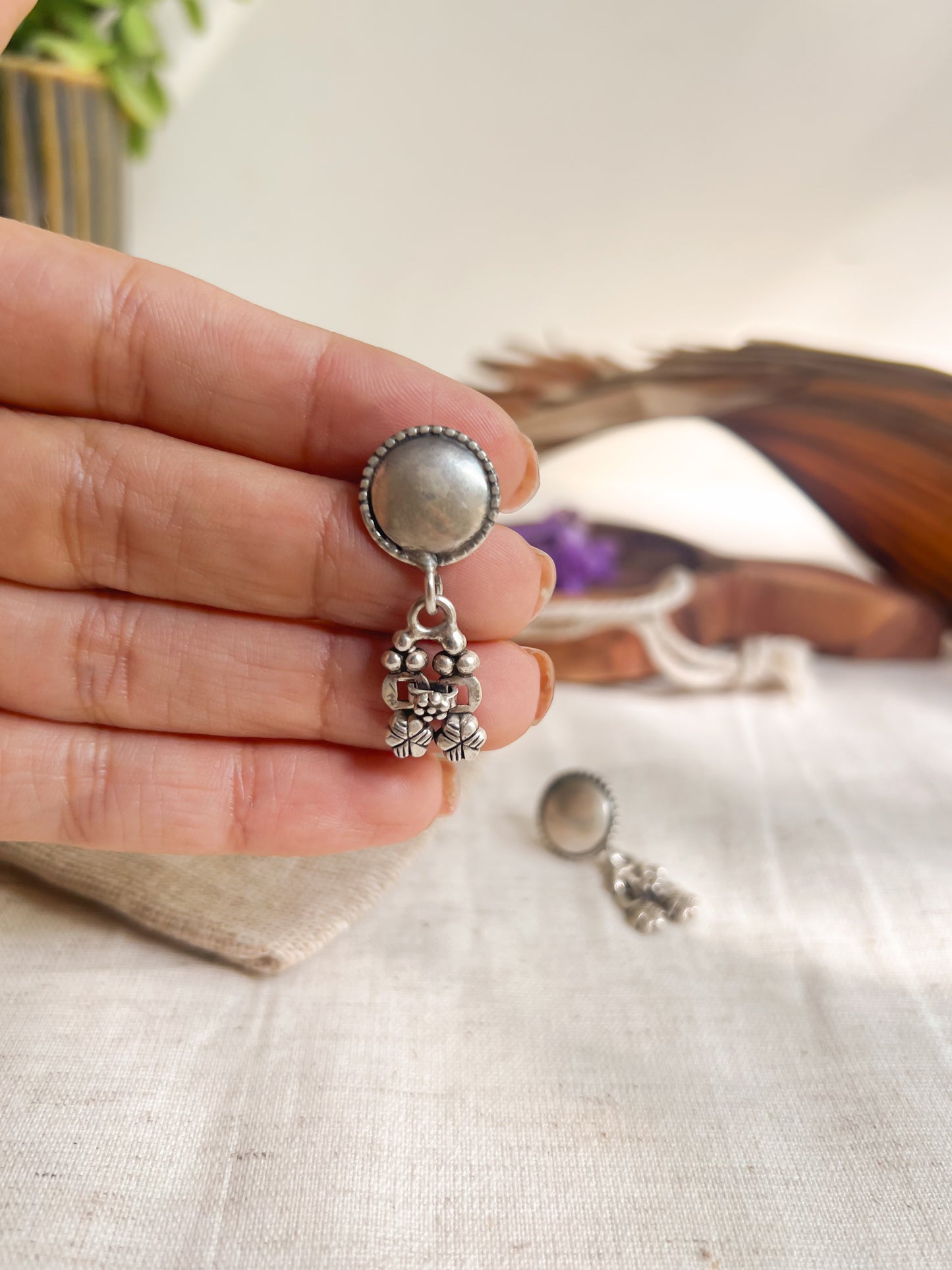 Lasya mini danglers in sterling silver