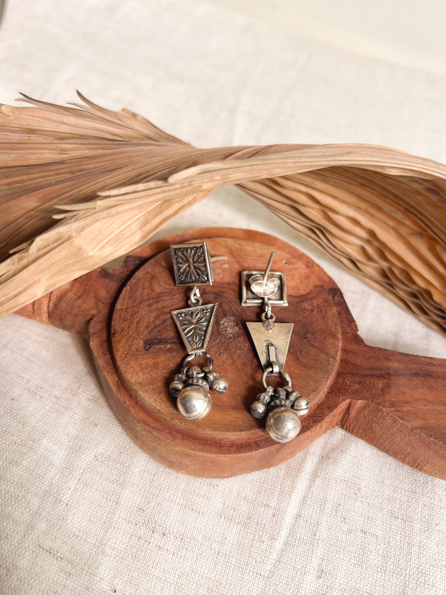 Bhadra thappa art sterling silver danglers