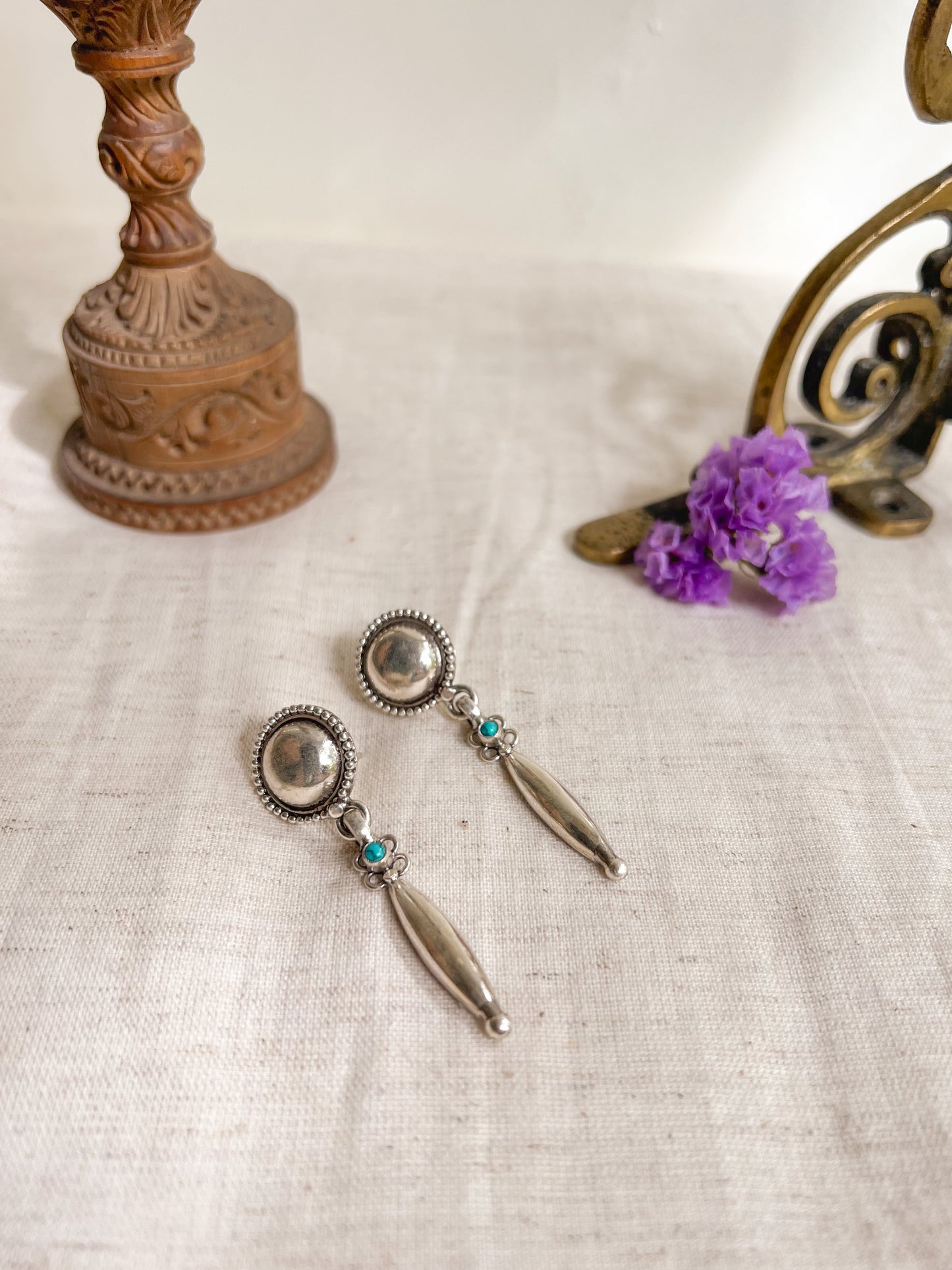 Sahira silver dangler with turquoise bead