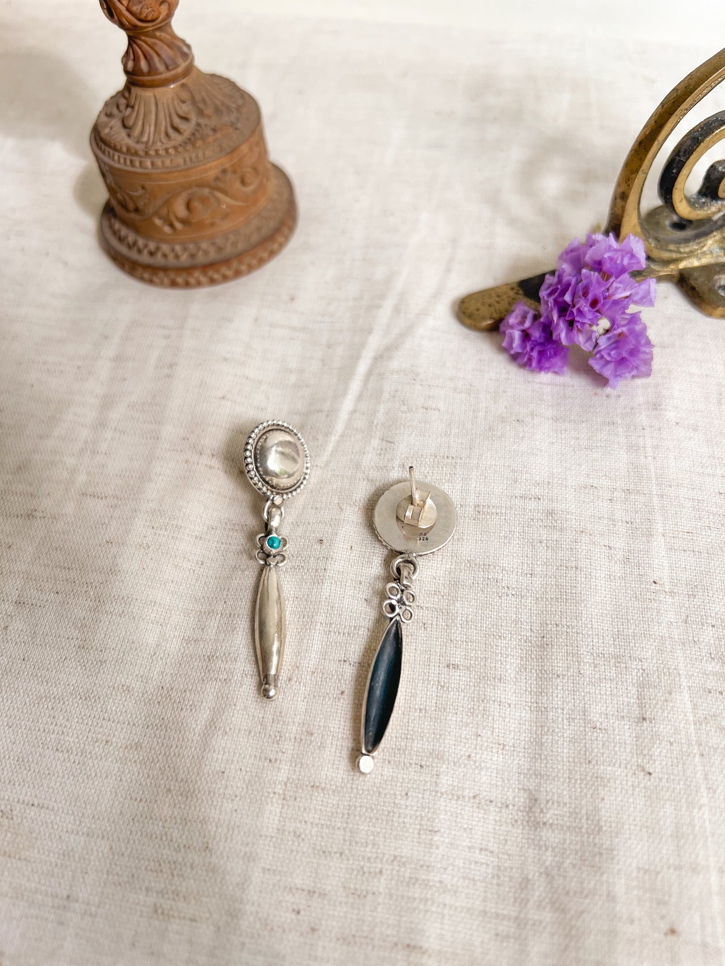 Sahira silver dangler with turquoise bead