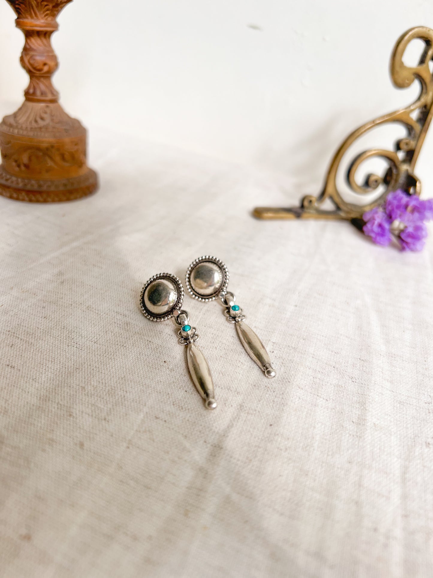 Sahira silver dangler with turquoise bead