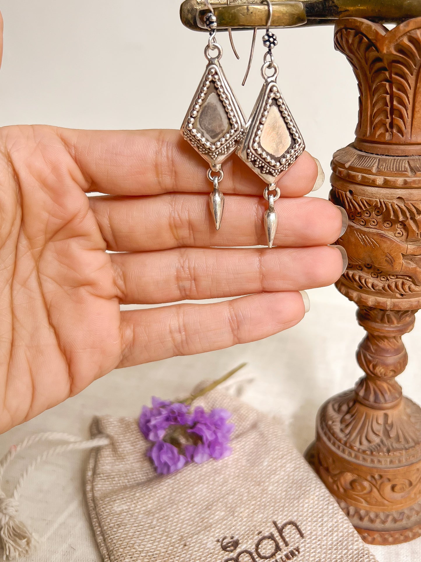 Mahira classic silver fish hook earrings