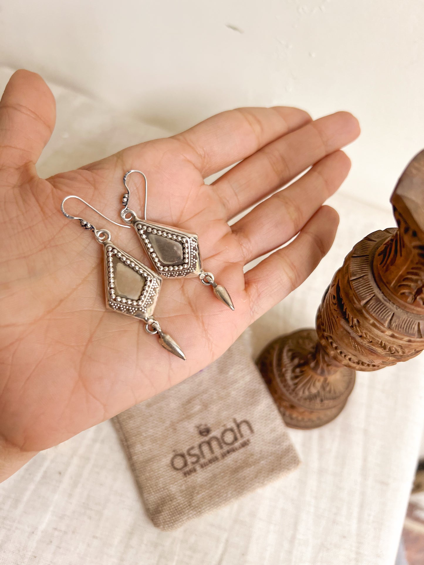 Mahira classic silver fish hook earrings