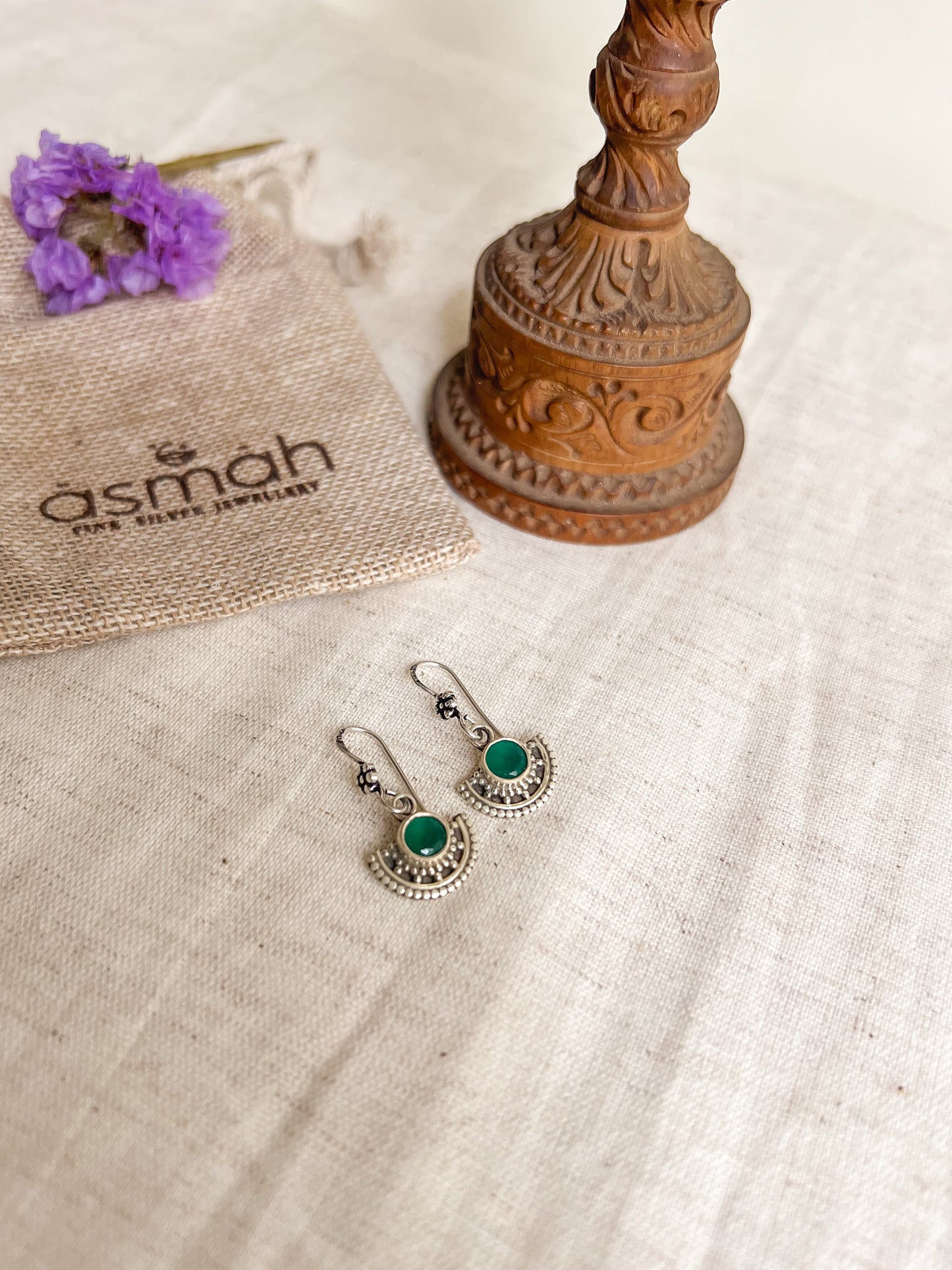 Kamya fish hook earrings in silver