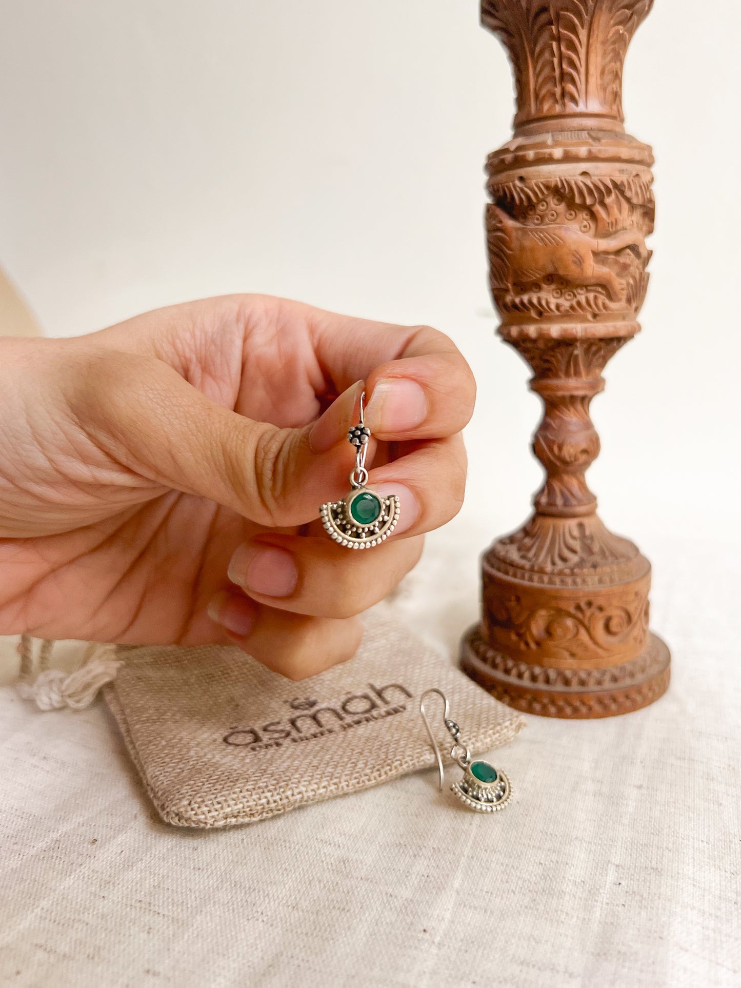 Kamya fish hook earrings in silver