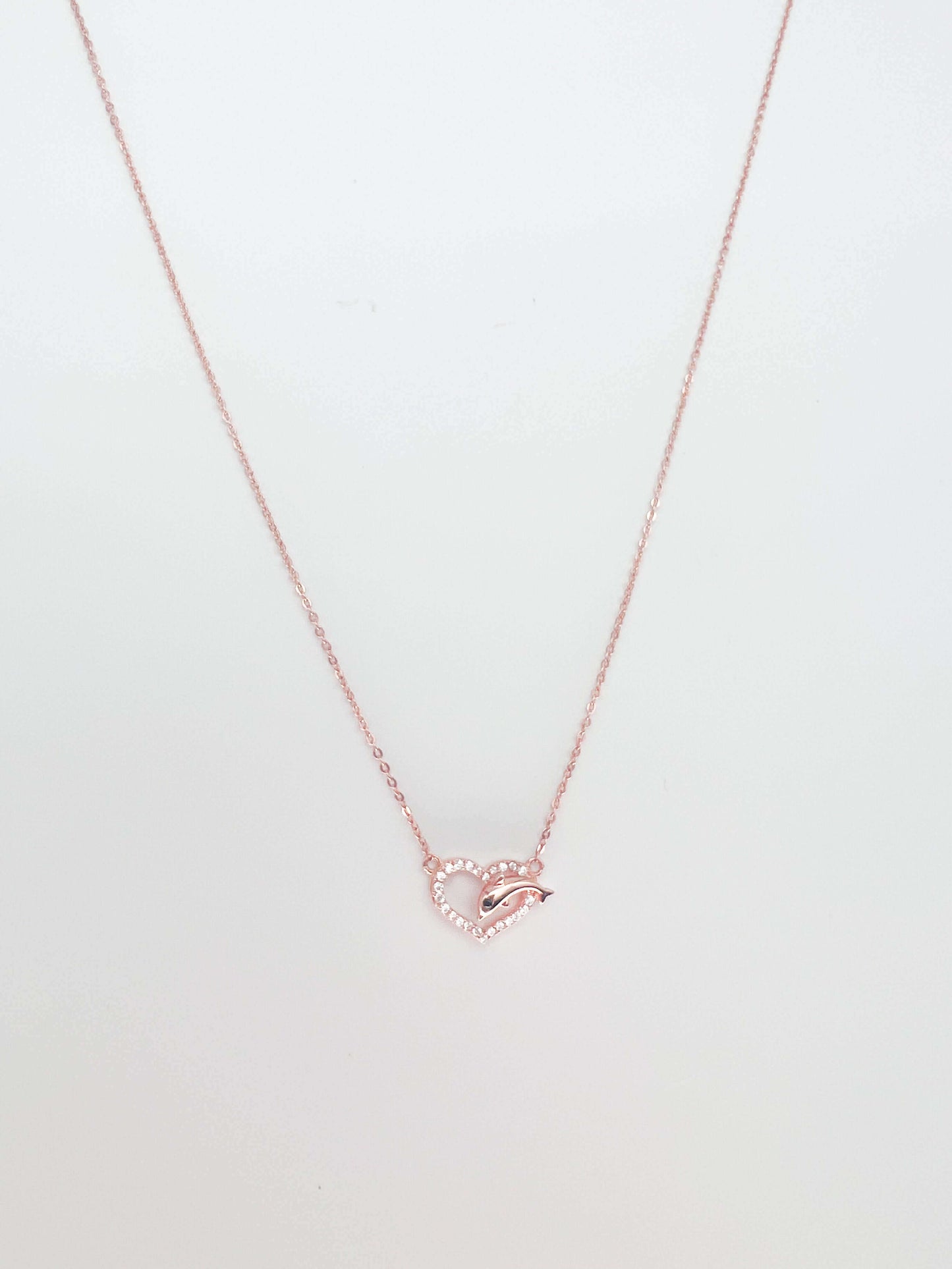 Amore silver neck chain with rose gold plating