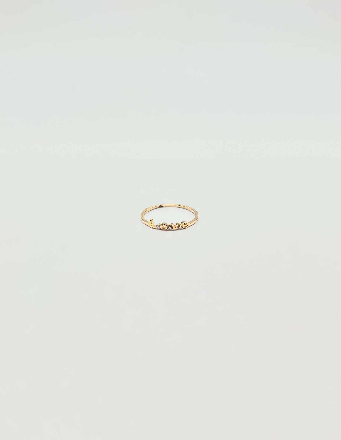 Je t'aime gold plated silver ring