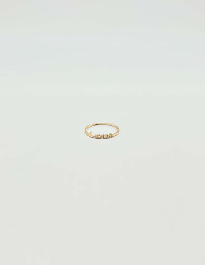 Je t'aime gold plated silver ring