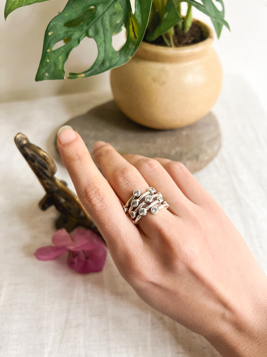 Tara mandal ring with zirconia