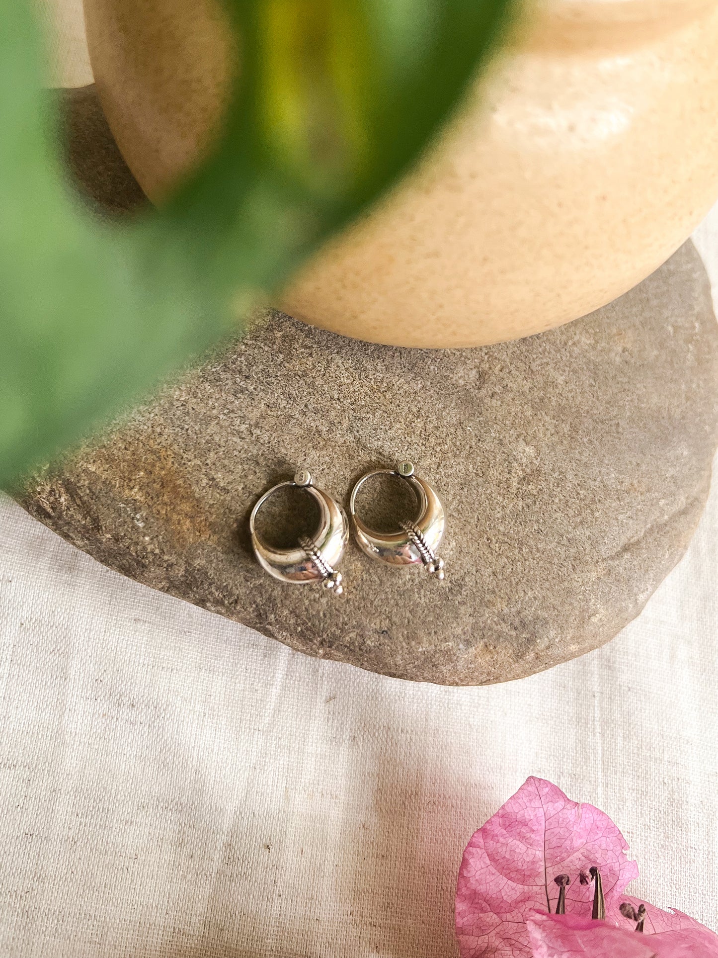 Chand silver hoops with rope detail