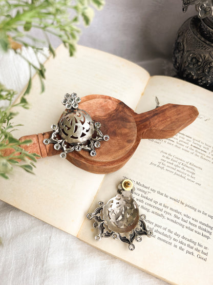 Jheena silver tone statement earring