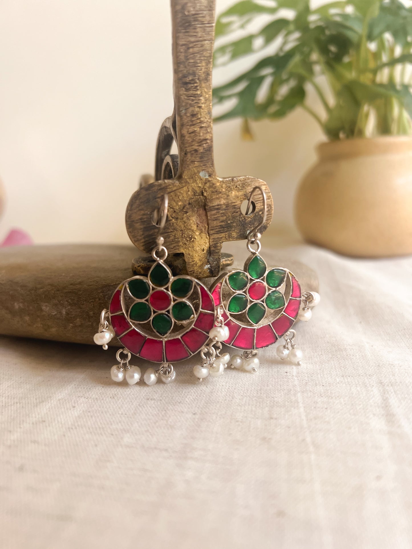 Padmini chand bali in kundan with fish hooks