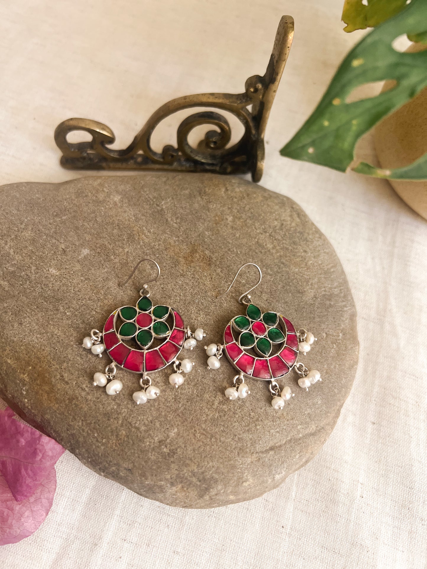 Padmini chand bali in kundan with fish hooks