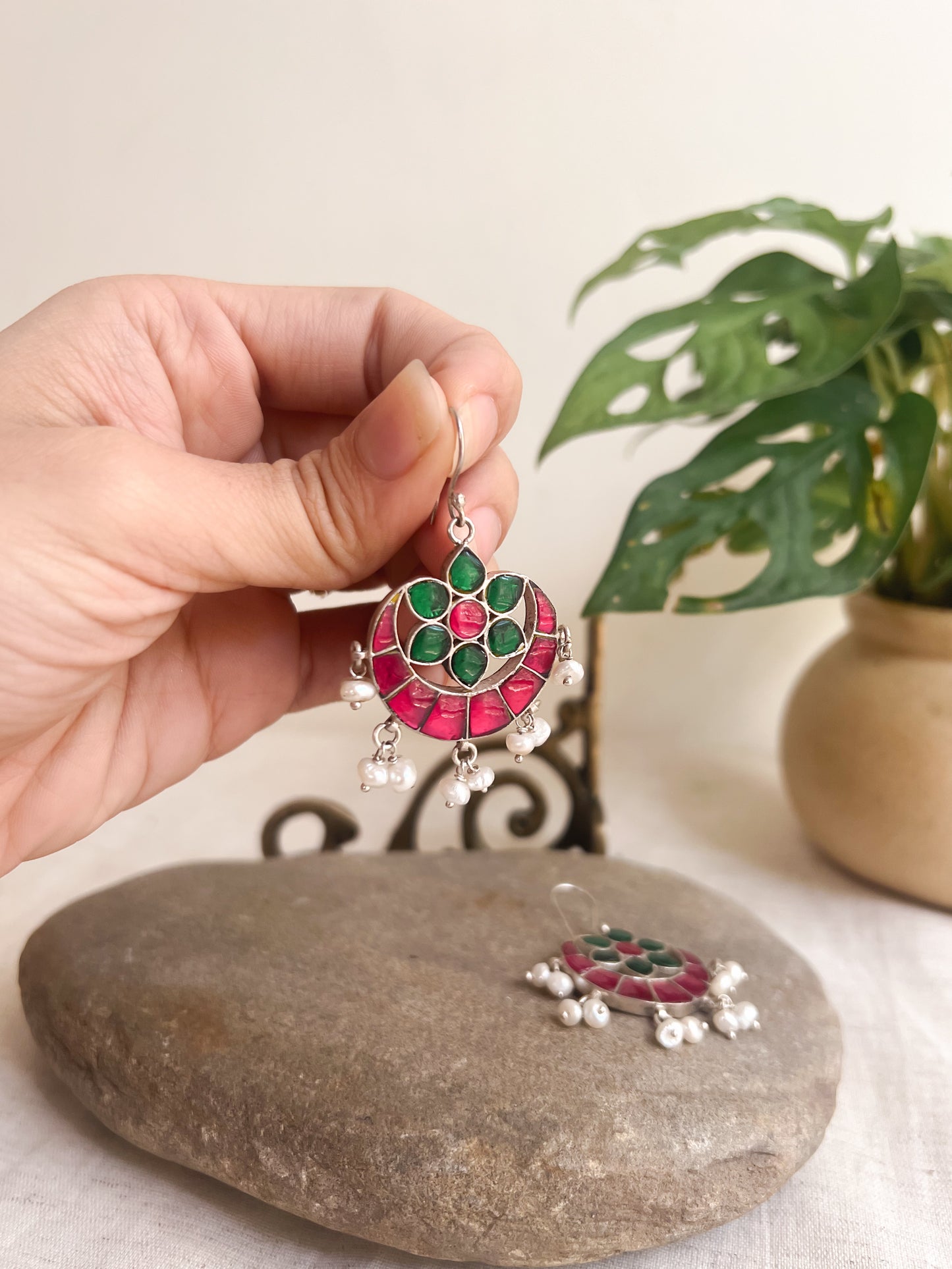 Padmini chand bali in kundan with fish hooks