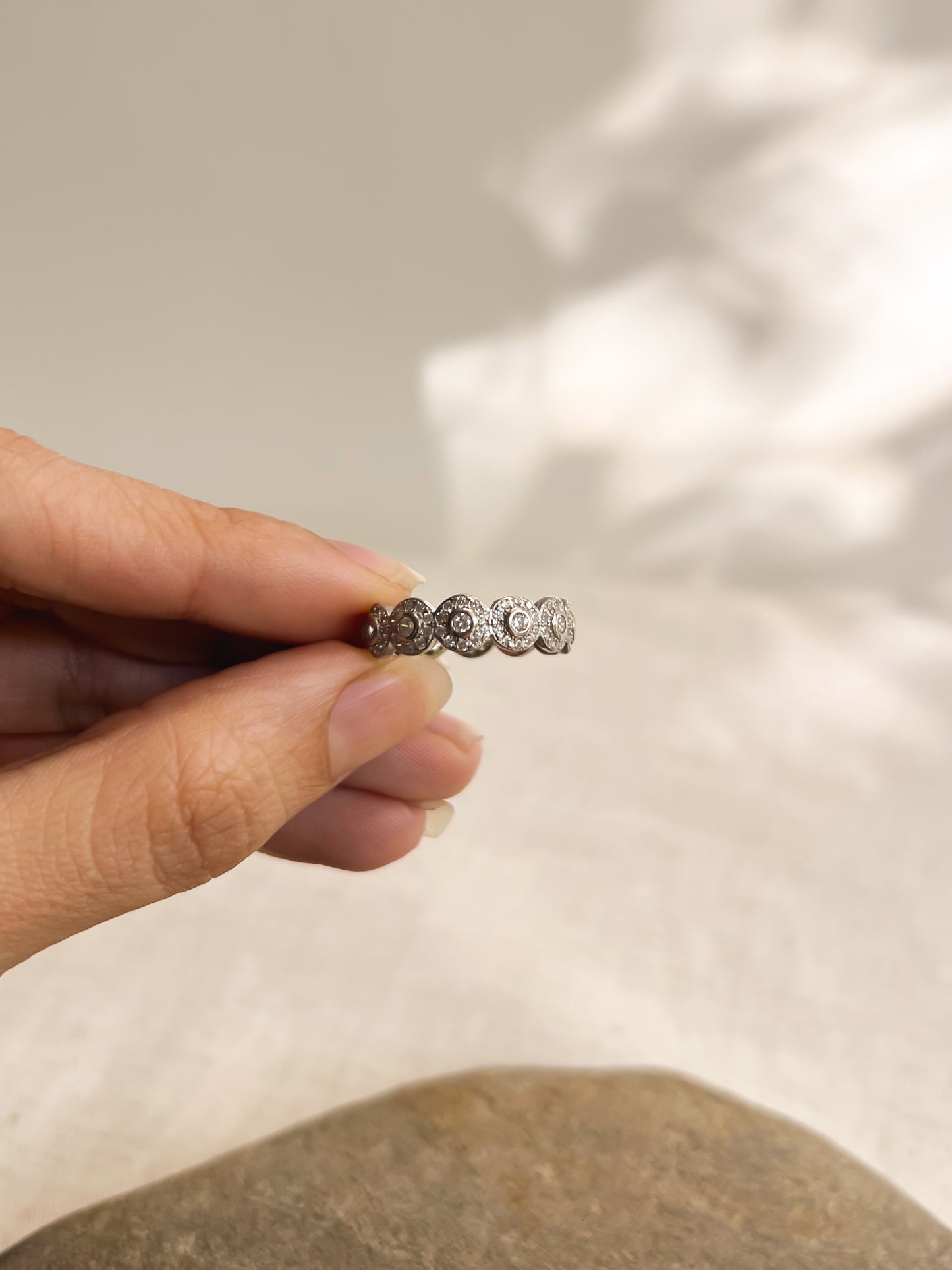 Cocktail rings in hi-micron polish with zircons