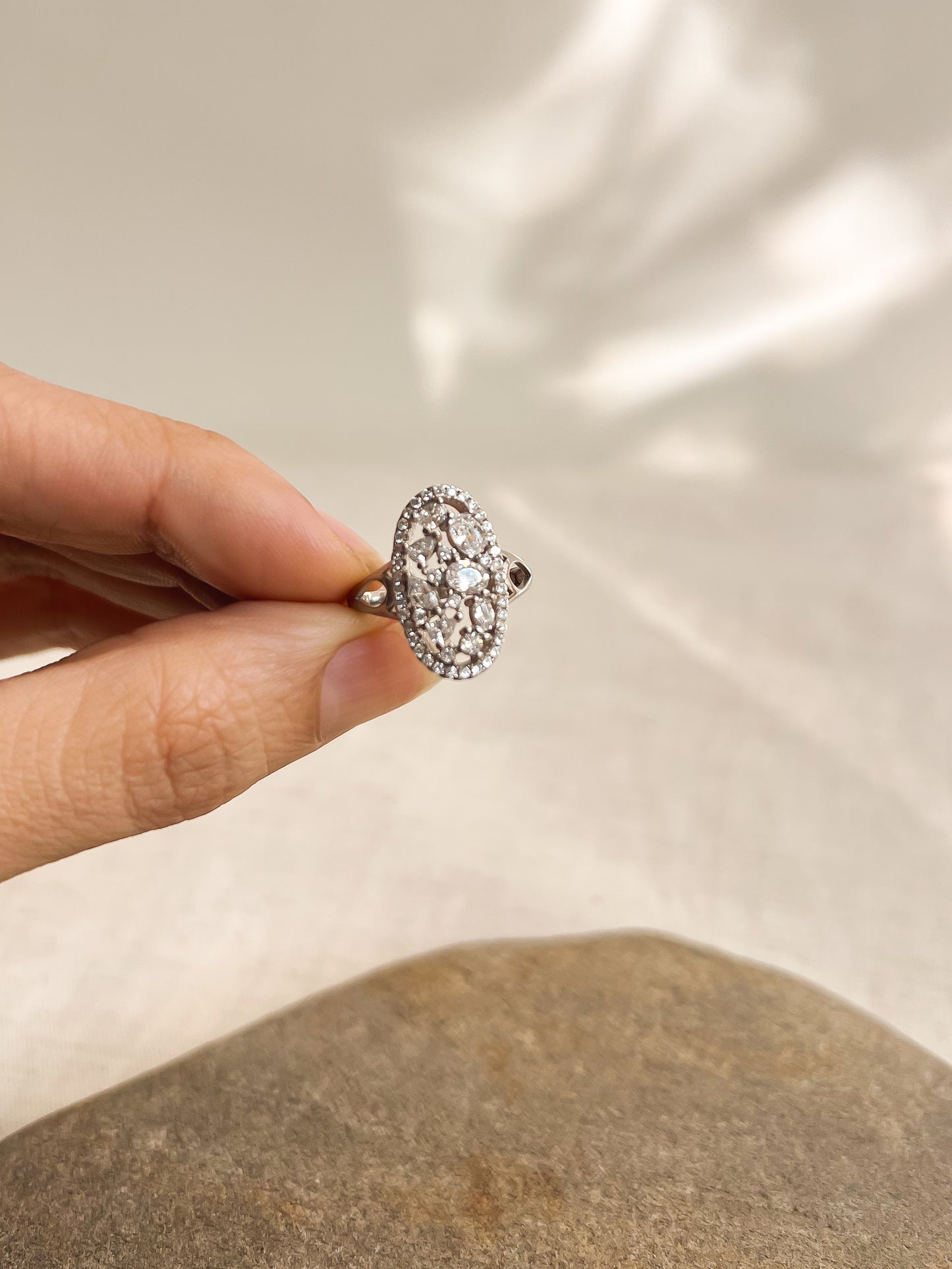 Cocktail rings in hi-micron polish with zircons