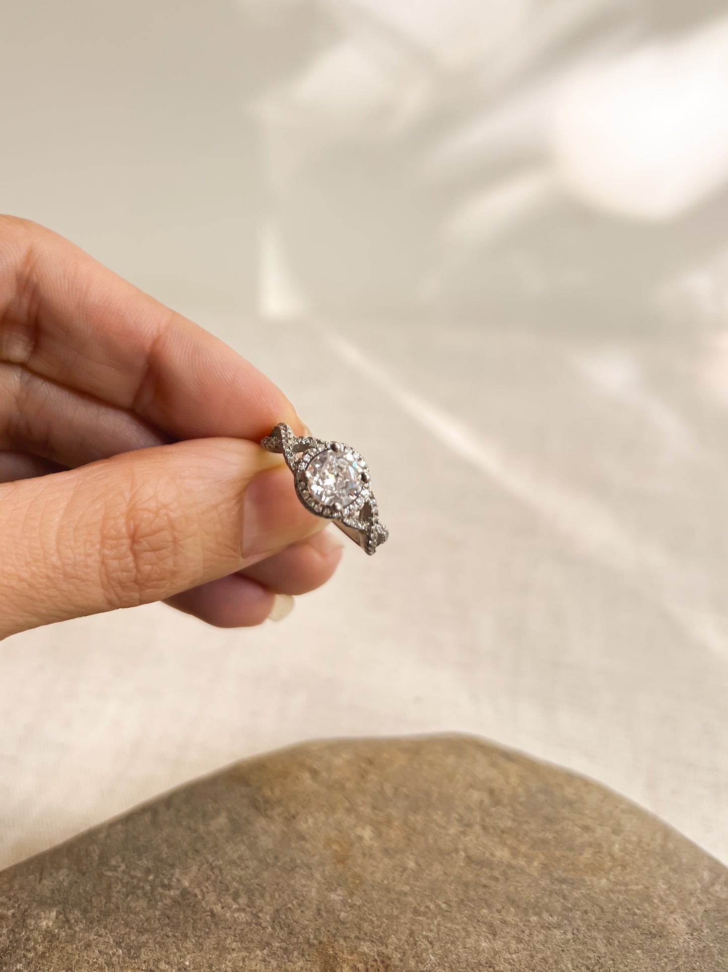 Cocktail rings in hi-micron polish with zircons