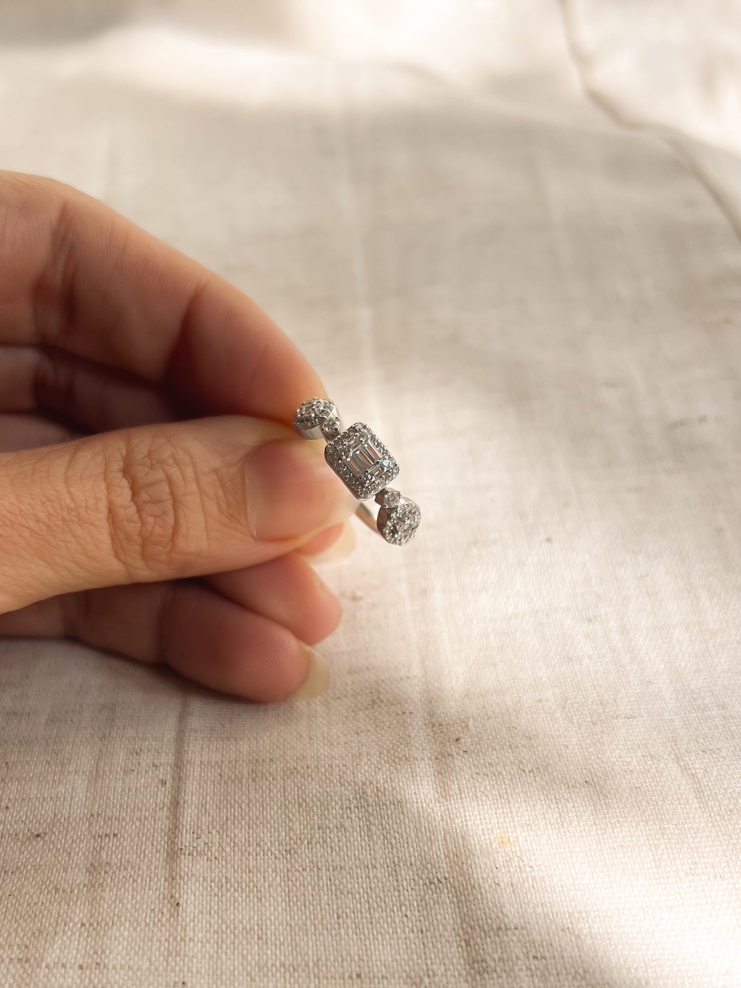 Cocktail rings in hi-micron polish with zircons