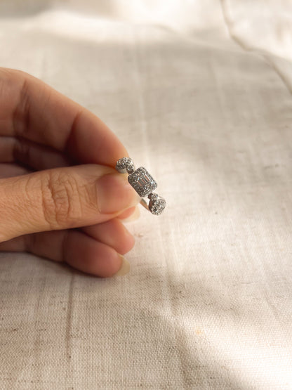 Cocktail rings in hi-micron polish with zircons