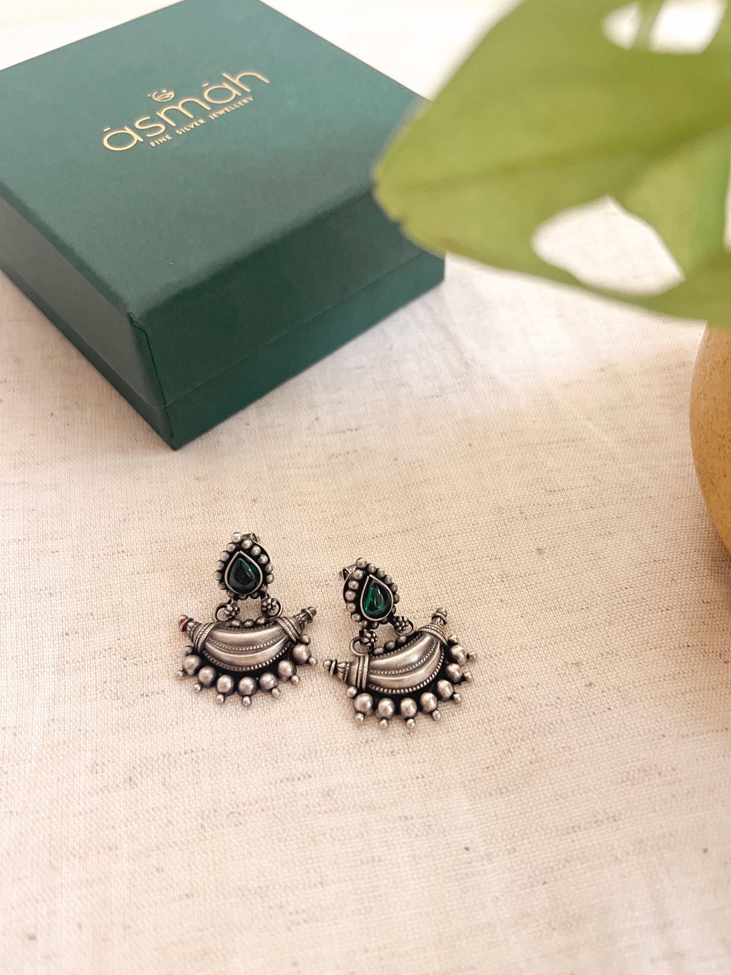 Chandrika traditional chandbali in oxidised silver
