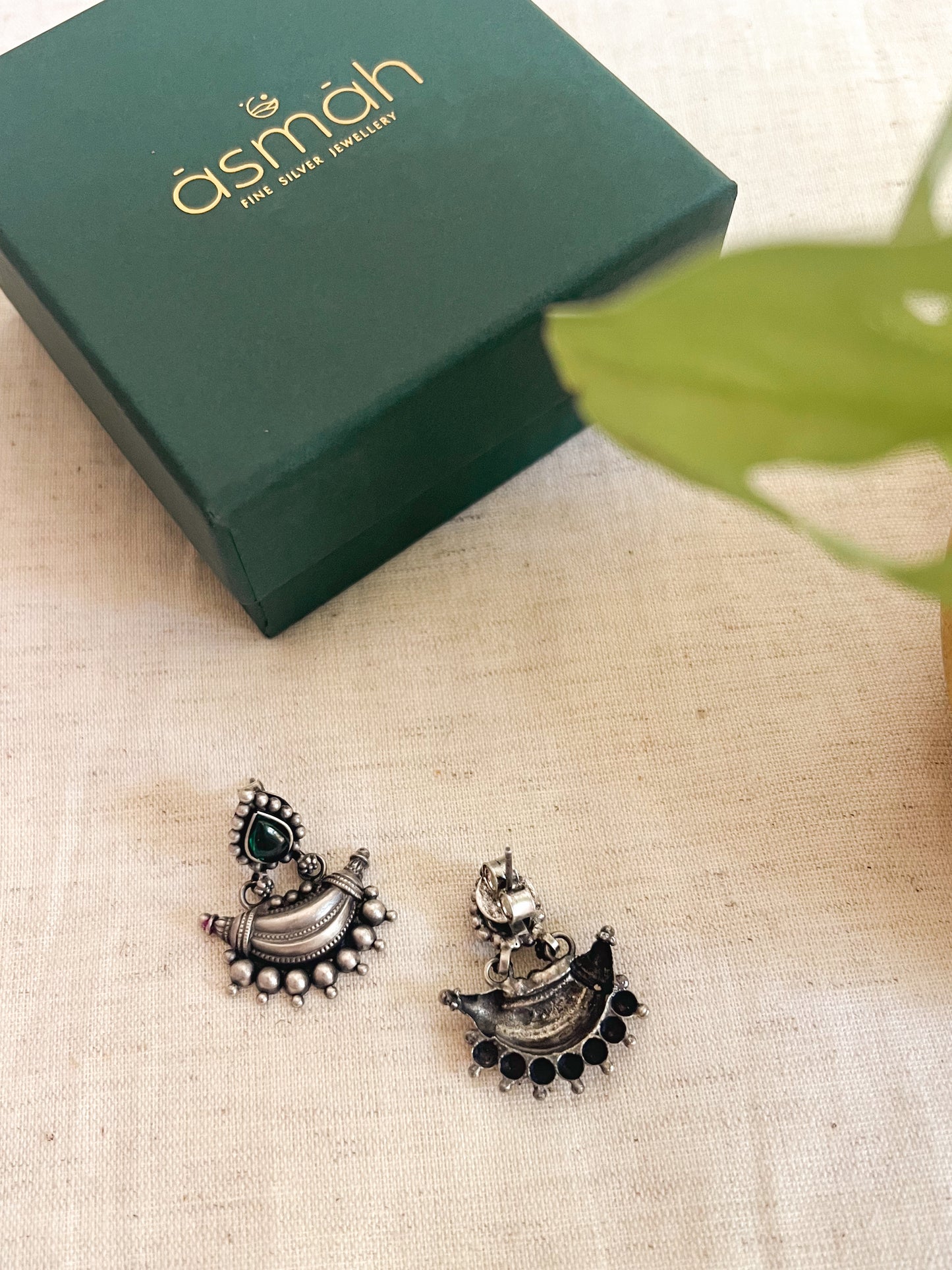 Chandrika traditional chandbali in oxidised silver