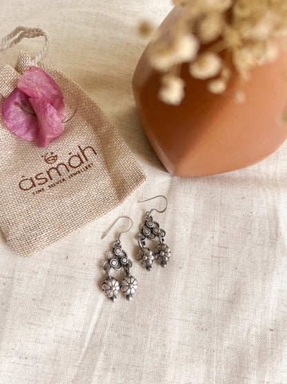 Hoor fish hooks earring in oxidised silver