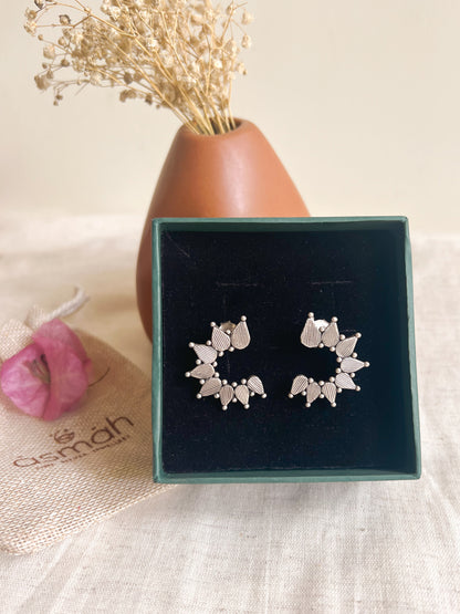 Brahma oxidised silver studs