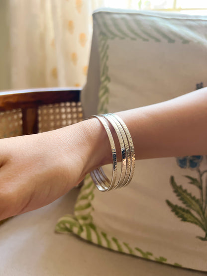 Dhanashri hammered silver bangle ( for 1 pc)