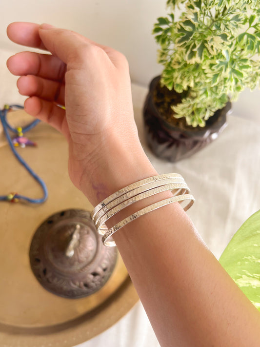 Dhanashri hammered silver bangle ( for 1 pc)