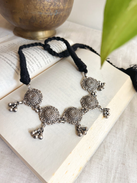 Zahra oxidised silver choker with ghunghroo