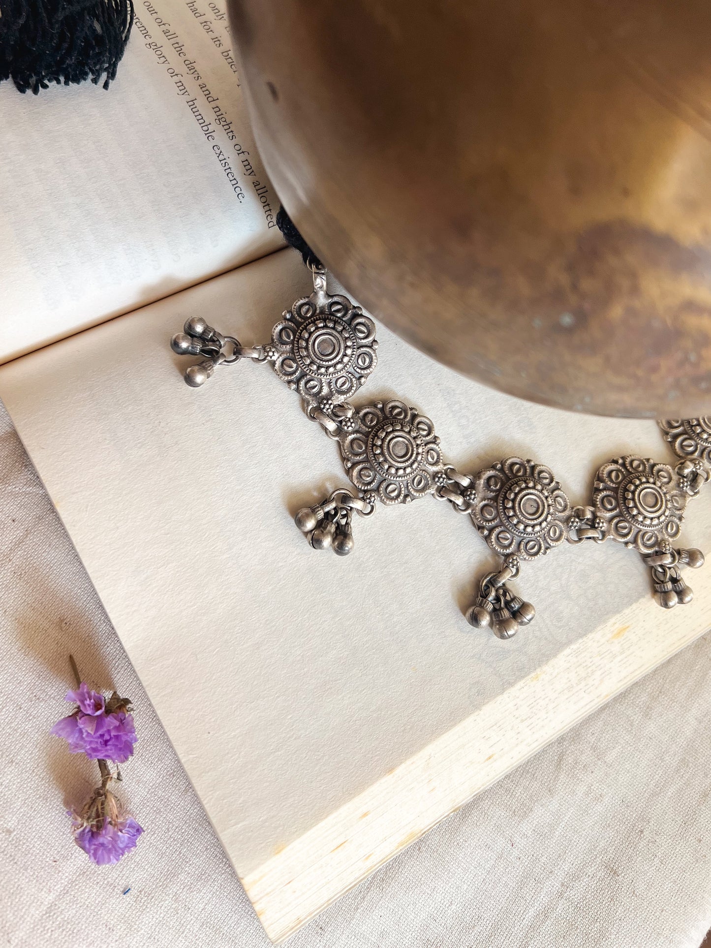 Zahra oxidised silver choker with ghunghroo