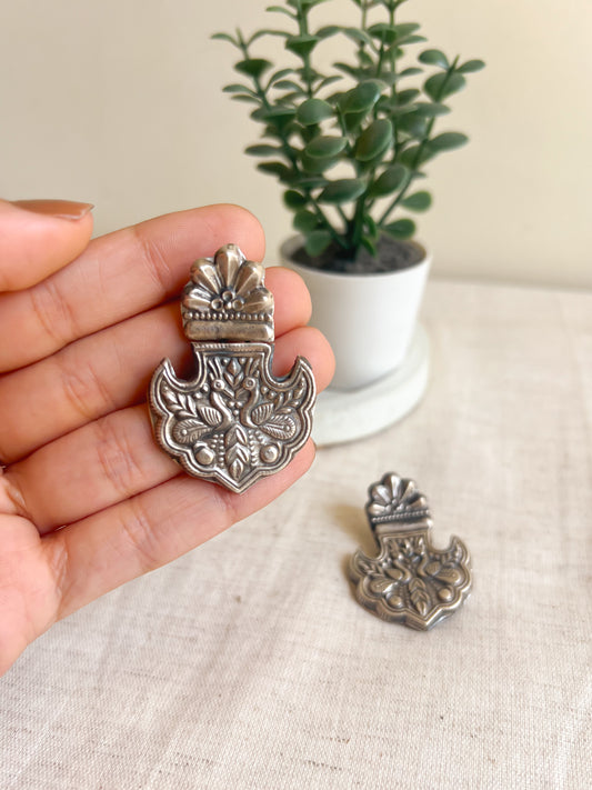 Urmi oxidised silver earring with toran shaped hanging